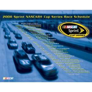 2008 NASCAR Race Schedule (List) Gold Wood Mounted Sports 