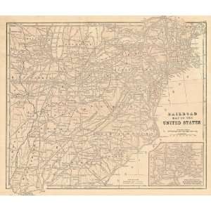  Smith 1860 Antique Railroad Map of the Eastern United 