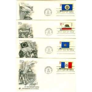    State Flags of the United States, IA, WI, CA, MN Issued 1976 EF