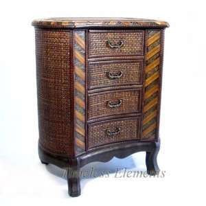  Rattan Wood Drawers Dresser Chest Table Storage NEW 