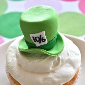  NEW! Mad Hatter Hat 3 D Fondant Cupcake Topper  6 pieces 