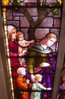 Fine Large Traditional Stained Glass Church Window + Jesus with the 