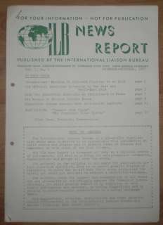 Anti Communist Soviet November December 1957 ILB News Report No: 6 