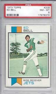 1973 Topps, #209 Ed Bell, Jets, PSA 8 NMMT  