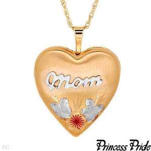   Pride Brand New Heart MOM Locket Necklace 20in FREE EXPEDITED SHIPPING