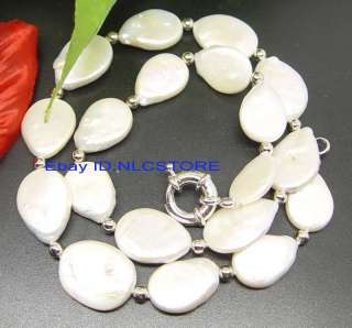 Sales  13mm*17mm  16.5*20mm big white pearl necklace 19inches  