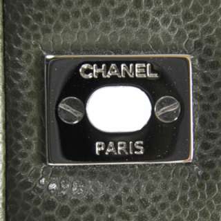 CHANEL Caviar JUMBO Double Flap Bag Purse Green SHW NEW  