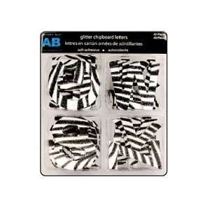  GLITTER CHIPBRD STKR ZEBRA B/W (3 Pack) 