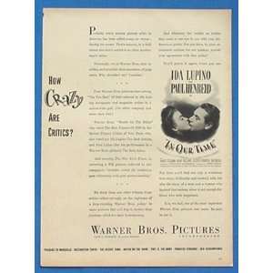  1944 Warner Bros. In Our Time Movie Print Ad (Movie 