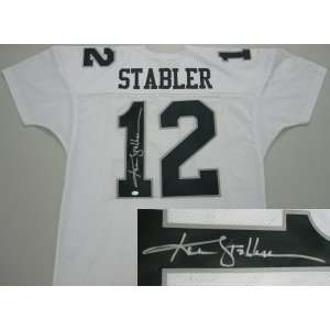 Signed Ken Stabler Jersey   White Wilson Sports 
