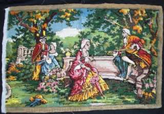 Vintage completed needlepoint tapestry ROMANCE 43x19  