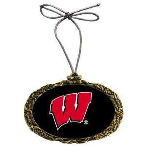   Wisconsin Badgers NCAA Gold Classic Logo Holiday Ornament: Sports