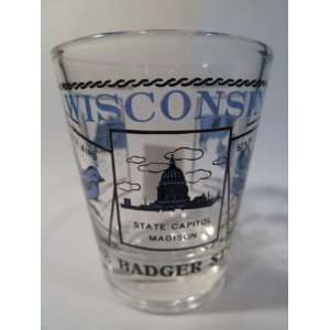  Wisconsin State Scenery Blue Shot Glass: Kitchen & Dining