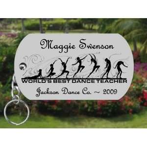  Personalized Dance Teacher Keychain, Flowing: Home 
