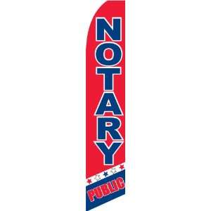 12ft x 2.5ft Notary Public Feather Banner Flag Set   INCLUDES 15FT 