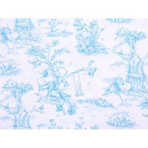  Winnie the Pooh Blue and White Print Fabric