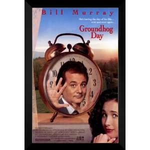   Groundhog Day FRAMED 27x40 Movie Poster: Bill Murray: Home & Kitchen