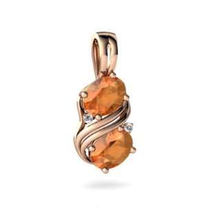  14k Rose Gold Oval Fire Opal Pendant: Jewelry