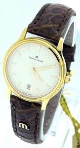   Ladies Maurice Lacroix Oro 18K Gold Quartz Date 27mm Watch  