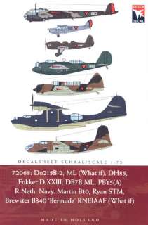 Dutch Decals 1/72 ROYAL NETHERLANDS AIR FORCE WWII  