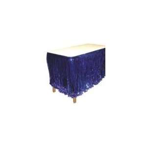  Blue Metallic Fringed Table Skirt: Health & Personal Care