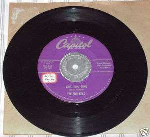 VOCAL GROUP 45RPM RECORD THE FIVE KEYS CAPITOL 2945  