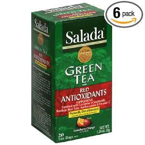Salada Green Decaffeinated Antioxidant Red, 20 Count Boxes(Pack of 6 