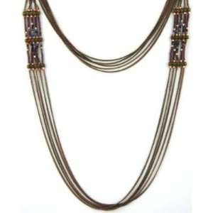  Authentic Vanessa Mooney XLong Purple Achoura Multi Chain Necklace