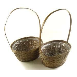 Club Pack Of 36 Oval Brown Wicker Easter Baskets 16 