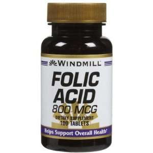  Windmill  Folic Acid, 800mcg, 100 Tablets: Health 
