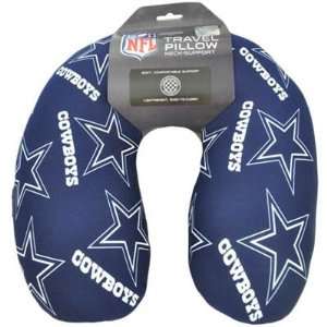   Cowboys Soft Microbead Travel Neck Support Airplane Pillow Blue White