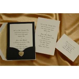  Black Stardream Wrap with Ecru Card Wedding Invitations 