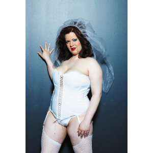    Patent Bridal Corset & Veil diva*new Plus Size 1x 