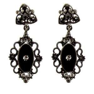 Acosta Jewellery   Black Enamel & Swarovski Crystal   Vintage Style 