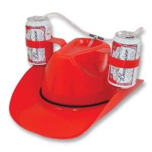 Big Mouth Toys Cowboy Beer Hat   Red: Toys & Games