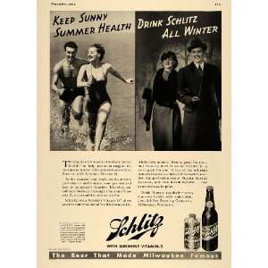  1936 Ad Summer Health Drink Schlitz Beer Milwaukee WI 