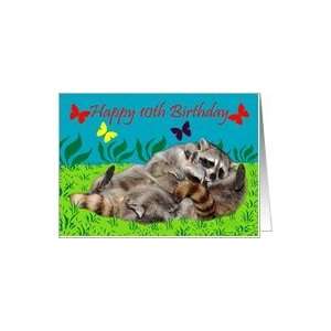  10th Birthday, Raccoons playing Card: Toys & Games