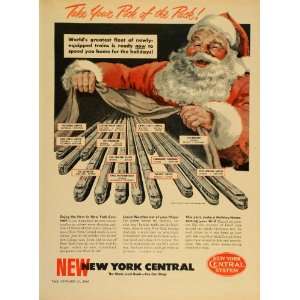   Ad New York Central Trains Christmas Santa Claus   Original Print Ad