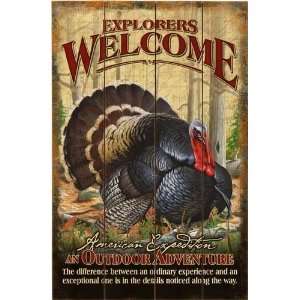   Expedition Wooden Welcome Sign Wild Turkey Patio, Lawn & Garden