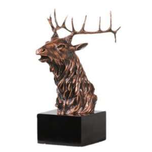  Rocky Mountain Elk Head Bronze Finish Statue, 9.5 inches H 