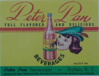 Peter Pan Soda Crate Label Buffalo, NY  