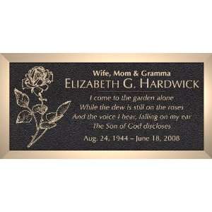   : Rose   Cast Bronze Memorial Grave Marker   4 Sizes: Home & Kitchen