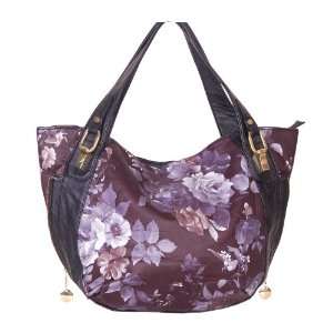  Candice Handbag Tote Bag LA4C988 Black Grey Fleurs Leather 