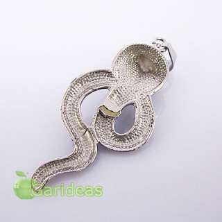 Mens Stainless Steel Black Cobra Snake Beads Chain Pendant Necklace 
