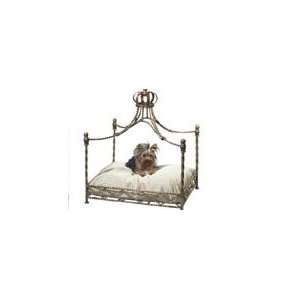  Antique Gold Iron Crown Canopy Pet Bed: Pet Supplies