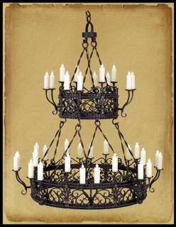CH6004 : 36 LIGHT HAND CRAFTED WROUGHT IRON CHANDELIER  