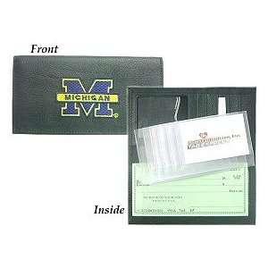 Michigan Wolverines Embroidered Leather Checkbook Cover  