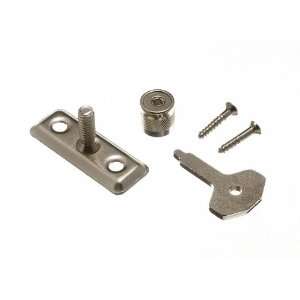 WINDOW CASEMENT STAY LOCK PIN AND KEY EB BRASS PLATED + SCREWS ( pack 