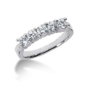 18K Gold Diamond Anniversary Wedding Ring 5 Round Brilliant Diamonds 0 