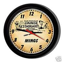 Personalized Chinese Wok Restaurant Sign Wall Clock  